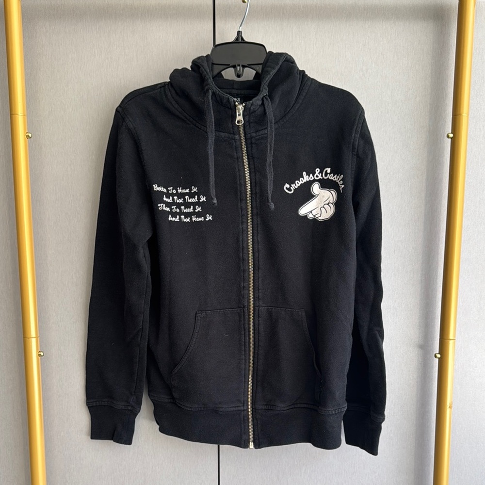 Crooks & Castles Black Zip-Up Hoodie